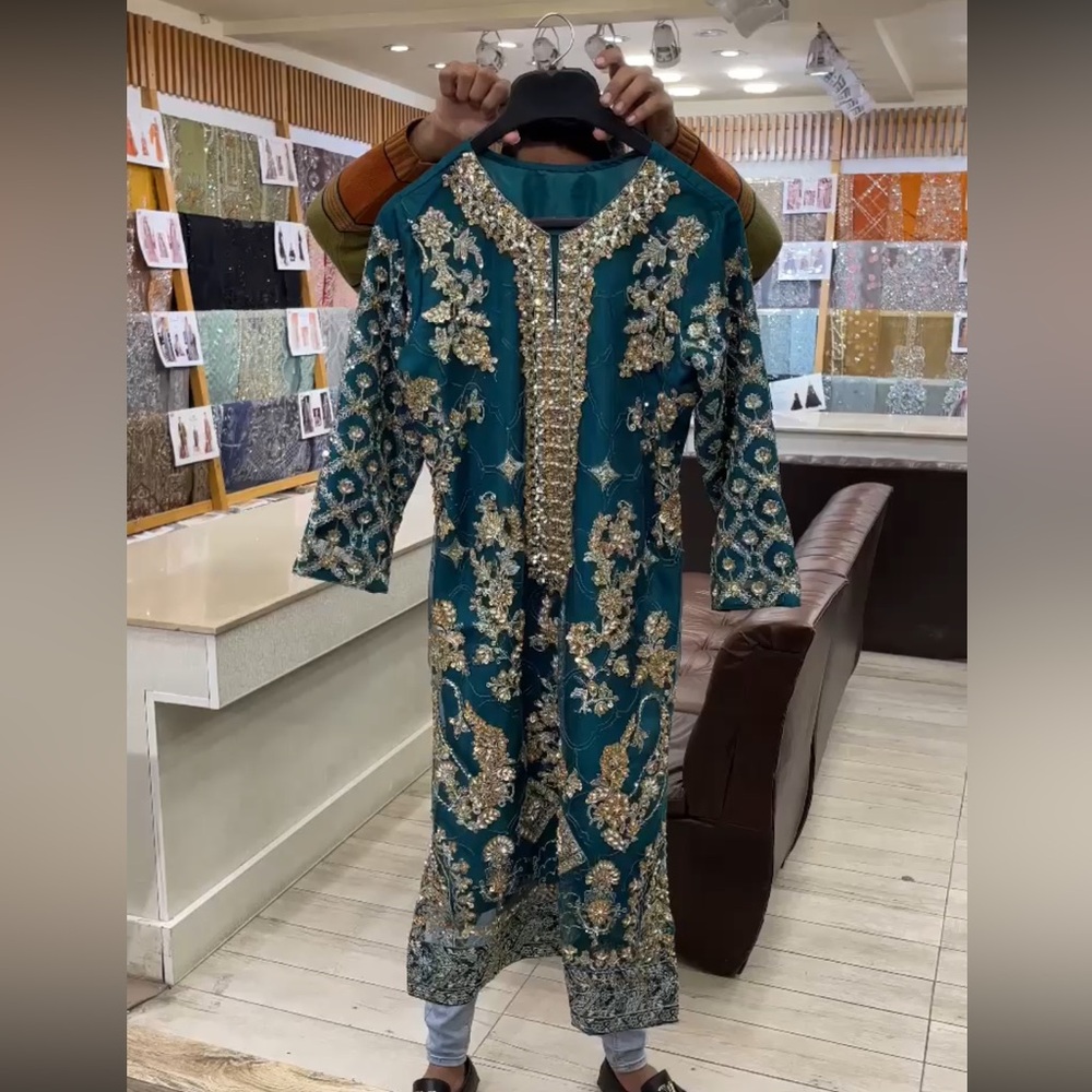Brand new heavily embroidered and embellished kameez shalwar and dupatta in XL